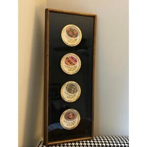 Wooden framed 4 Vintage Gold Encrusted Muirfield 9136 Magnificence Faberge Egg